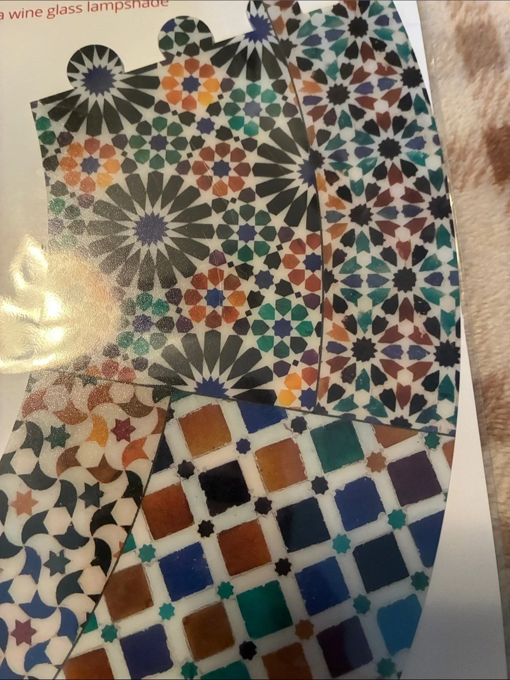 Alhambra y Generalife Mosaic Glass Candle Shade